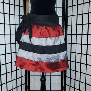 Sequin Hearts Striped Taffeta Skirt Size Juniors XL
